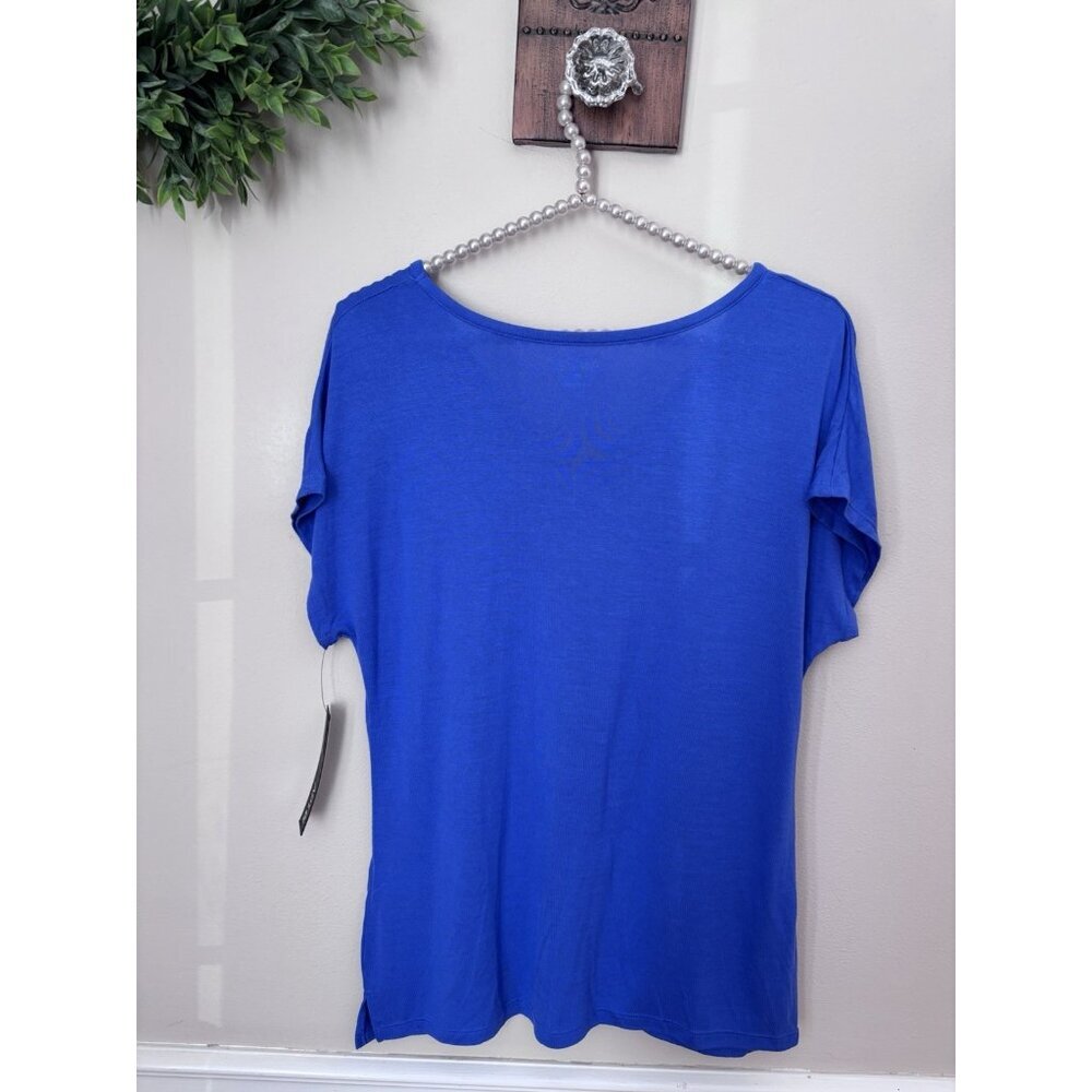 NWT Apt. 9 Petite Womens Size PM Blue Embellished T-Shirt Short Sleeve - Picture 3 of 5